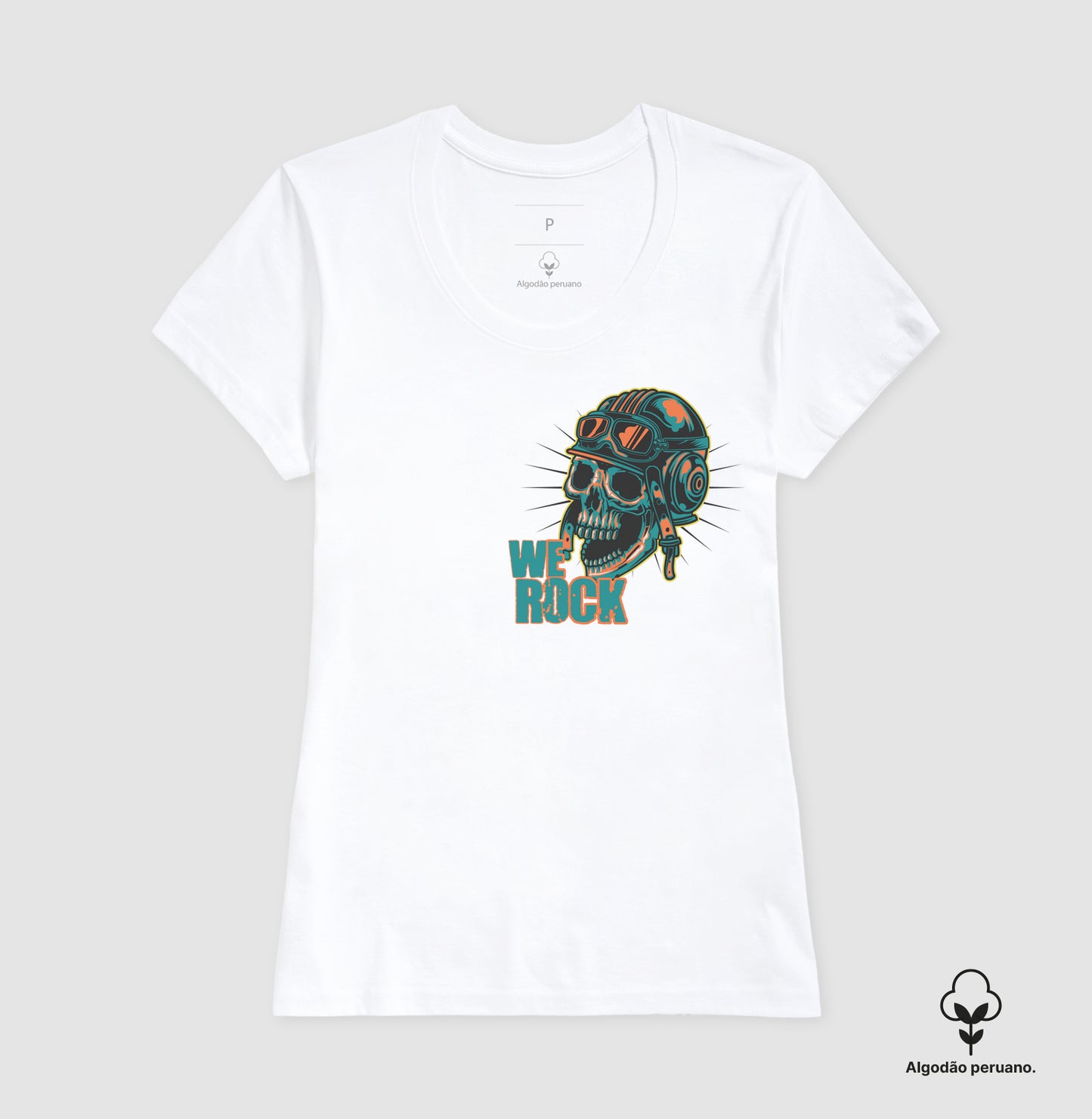 camiseta algodão peruano werock motorcycle crazy feminina