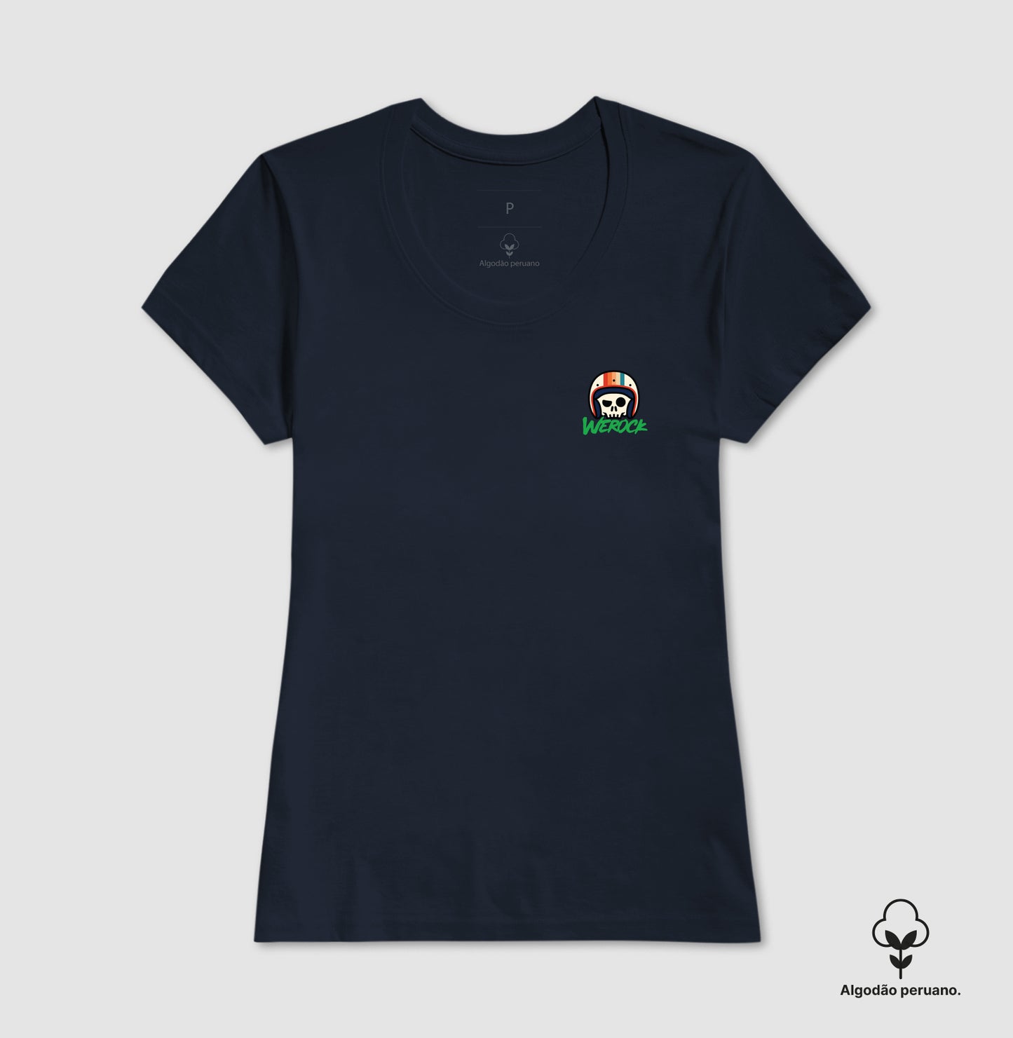 camiseta algodão peruano werock motorcycle classic feminina