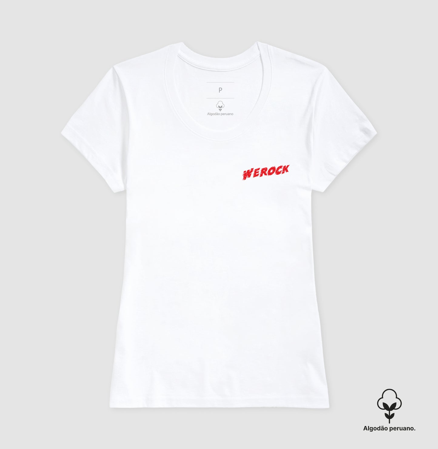 camiseta algodão peruano werock logo move feminina