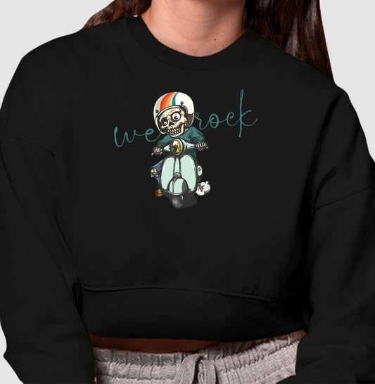 cropped moletom werock vespa skull