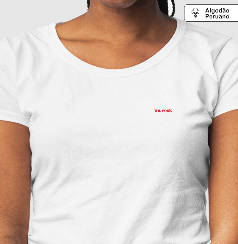 camiseta algodão peruano werock logo simple red feminina