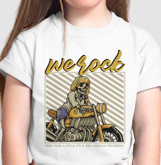 camiseta infantil werock girl motorcycle