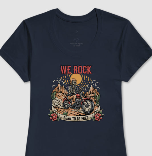 camiseta werock born motorcycle feminino