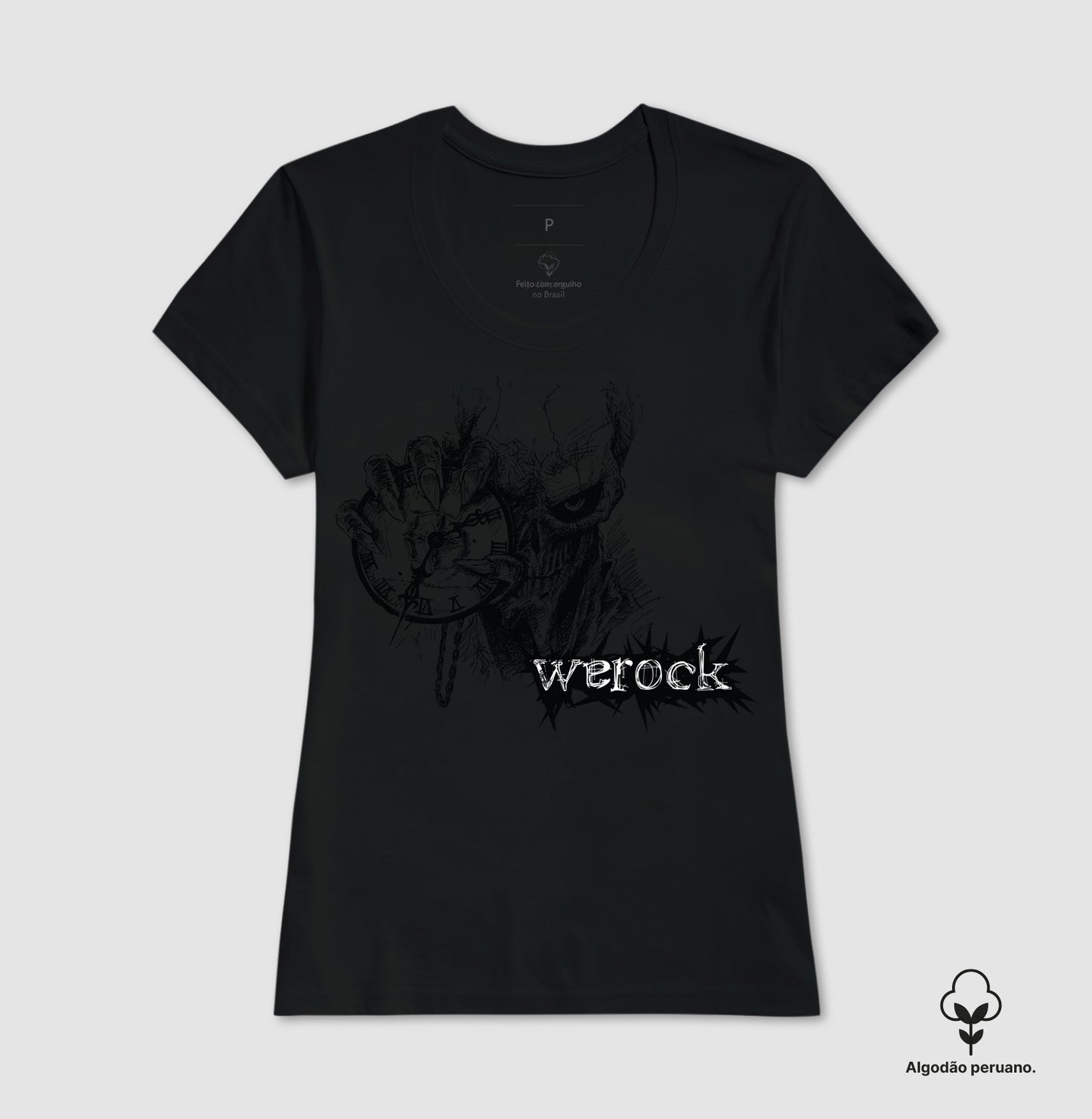 camiseta algodão peruano werock time feminina