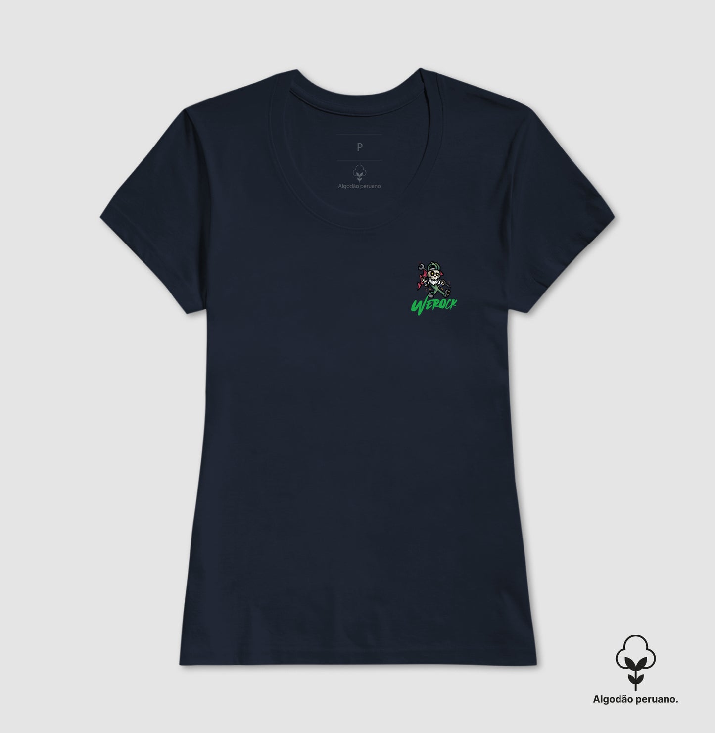 camiseta algodão peruano werock mechanic feminina