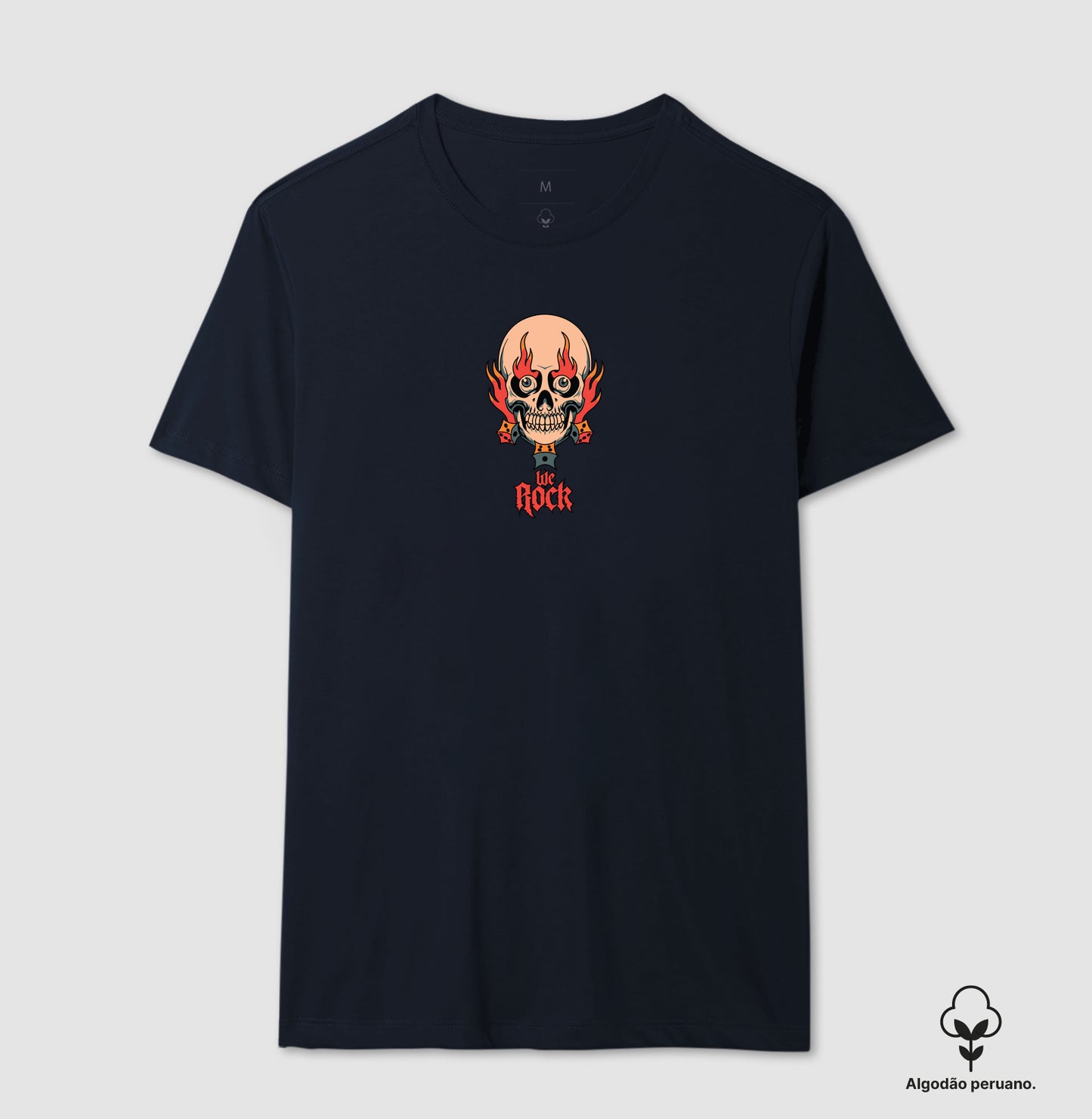 camiseta algodão peruano werock dados masculino