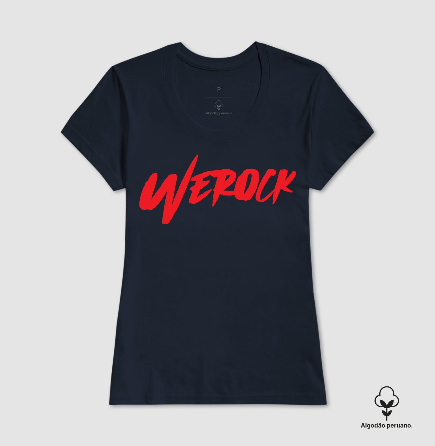 camiseta algodão peruano werock logow feminina