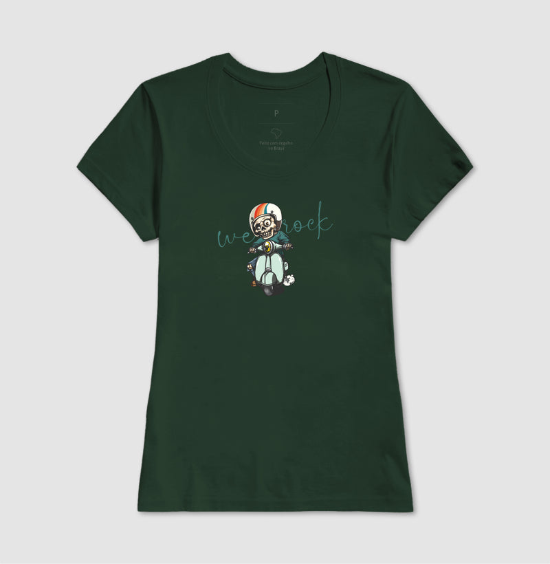 camiseta werock vespa skull feminina