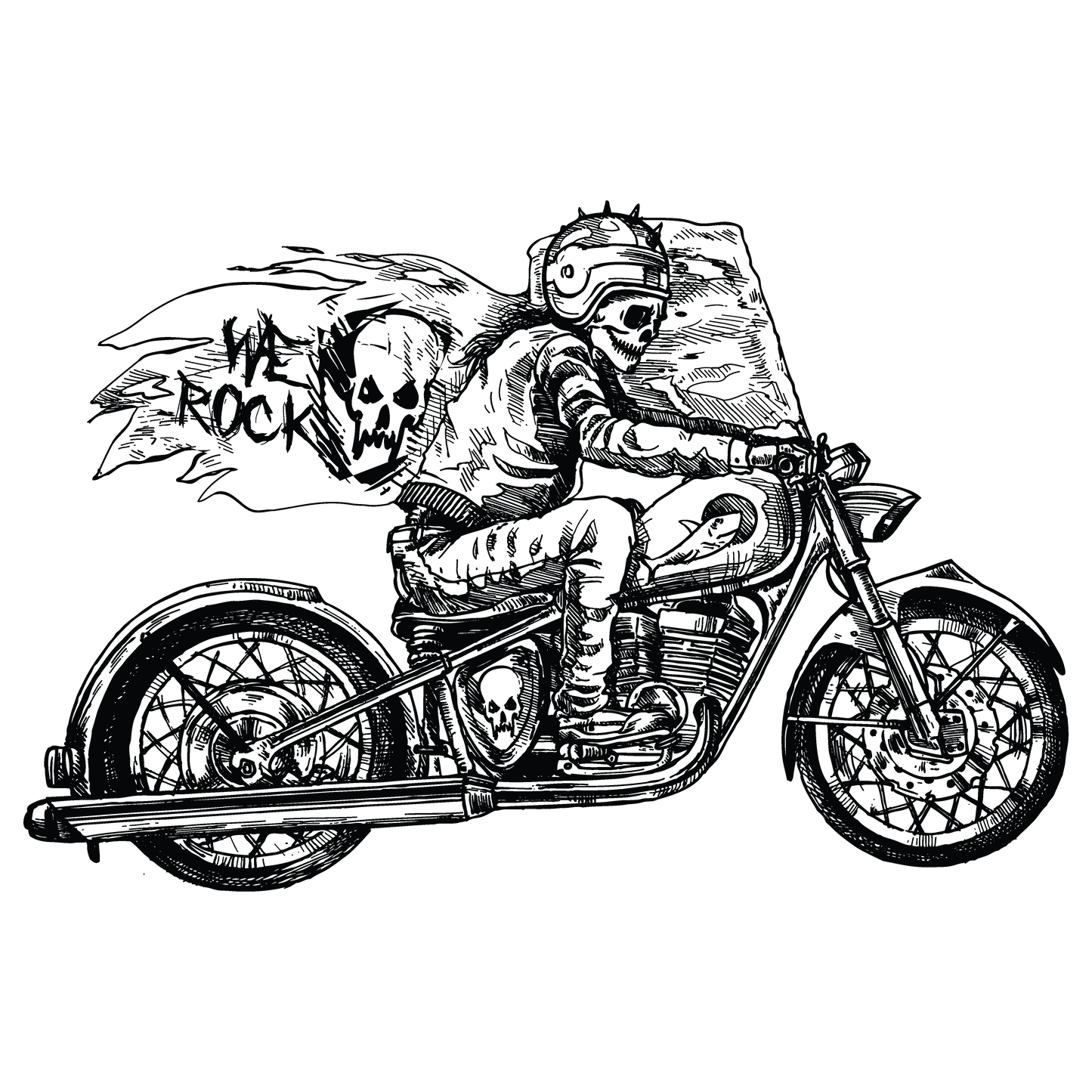 moletom werock motorcycle ghost